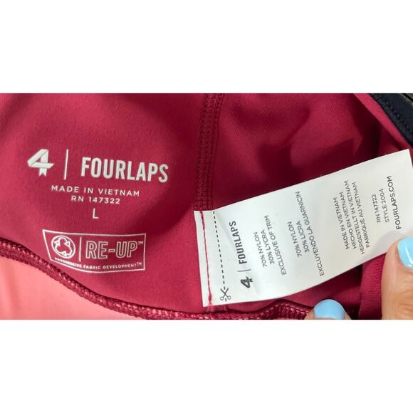 Fourlaps Infinity Sports Bra Large Red Velvet Strawberry Black NWT - Picture 6 of 7